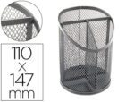 Porta Lapis Q-Connect Metal Rede Prata Com 3 Compartimentos Diametro 110 Altura 147 Mm