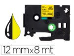 Fita Q-Connect Tze-631, amarelo-preta, 12mm. X 8 metros.