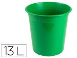 Cesto de Plástico Q-Connect, capacidade 13 litros. Cor verde opaco.