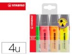 Marcador Fluorescente Stabilo Boss 70, estojo de 4 unidades, cores sortidas.