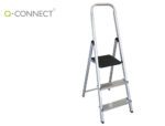 Escada Q-Connect de alumínio, com 3 degraus. Medidas 590X400X1260 mm. Peso máximo 150 Kg. en-131