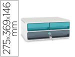 Bloco Classificador Cep Moov Up. Com 3 gavetas. Cor azul/cinza.