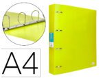 Pasta Liderpapel Polipropileno Din A4 4 Aneis Mistos 40 Mm Amarelo Fluor Opaco