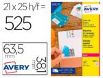 Etiqueta Adesiva Avery permanente para impressora Laser branca 63,5X38,1 mm. Caixa com 525 unidades.