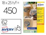 Etiqueta Adesiva Avery Kraft efeito cartão retangular 62X42 mm. Removível para laser e tinteiro.
