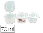 Copo Mistura de tintas Milan Triple, com tampa, capacidade 70 ml.