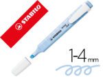 Marcador Fluorescente Stabilo Swing Cool, cor pastel azul.