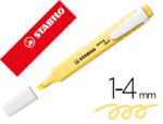 Marcador Fluorescente Stabilo Swing Cool, cor pastel amarelo.