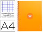 Caderno Espiral Liderpapel Antartik capa forrada. Formato A4, com 80 folhas, papel de 90 grs. quadrícula 5mm. Uma banda com 4 furos. Cor mostarda.