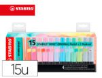 Marcador Fluorescente Stabilo Boss 70 pastel deskset, estojo de 15 unidades, cores sortidas.
