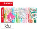 Marcador Fluorescente Stabilo Swing Cool, cor pastel deskset, estojo de 18 unidades, cores sortidas.