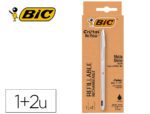 Esferográfica Bic Cristal Renew tinta preta pack de 1 unidade + 2 recargas.