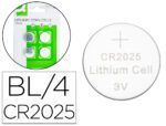 Pilhas Q-Connect Tipo Botao Litio Cr2025 3V Blister De 4 Unidades