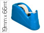 Desenrolador de Secretária Q-Connect em plástico para fitas de 66  metros. Medidas: 220X100X70 mm. Cor azul.