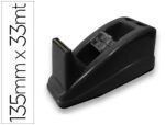 Desenrolador de Secretária Q-Connect em plástico para fitas de 33 metros. Medidas:135X58X60 mm. Cor preto.