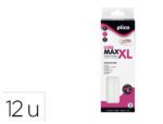 Cola em Barra Termofusivel Plico Max Xl, aplicar em baixa temperatura. 11,5 mm. de diâmetro, 20 cm. de comprimento. Blister de 12 unidades.