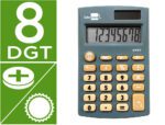Calculadora de Bolso Liderpapel Xf07, formato: 98X62X8 mm., 8 dígitos, solar e pilhas, cor cinza.