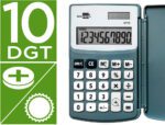 Calculadora de Bolso Liderpapel Xf15, formato: 123X75X12 mm., com 10 dígitos com capa solar e pilhas. Cor cinza. 123X75X12 mm.