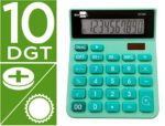 Calculadora de Secretária Liderpapel Xf24, formato: 127X105X24 mm., 10 dígitos, solar e pilhas. Cor verde.