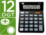 Calculadora de Secretária Liderpapel Xf26, formato: 127X105X24 mm., 12 dígitos, solar e pilhas. Cor preto.