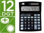Calculadora de Secretária Liderpapel Xf29, formato: 190X140X25 mm., 12 dígitos, solar e pilhas. Cor preto.