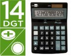 Calculadora de Secretária Liderpapel Xf31, formato: 170X122X35 mm., 14 dígitos, solar e pilhas. Cor preto.