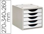 Bloco Classificador Q-Connect. Com 5 gavetas. Cor branco opaco.