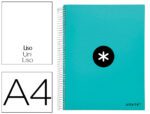 Caderno Espiral Liderpapel A4 Antartik capa forrada 120 F 100 grs. liso. 5 bandas, cor menta.