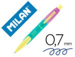 Esferográfica Milan Compact Sunset retrátil, tinta azul, ponta 1 mm. Cores sortidas.