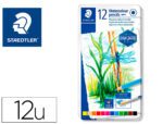 Lápis de Cor Staedtler águarelaveis. Caixa metálica de 12 cores sortidas.