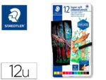 Lápis de Cor Staedtler Super Soft. Caixa metálica de 12 cores sortidas.