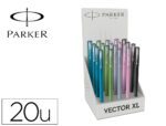 Caneta Parker Vector Xl Aparo F. Expositor de 20 unidades, cores sortidas.
