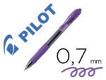 Esferográfica Pilot G-2 tinta gel retrátil, pega de borracha. Cor violeta.