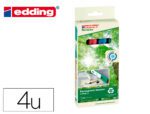 Marcador Permanente Edding 21 Ecoline 90% reciclado, ponta redonda 1,5-3 mm., bolsa 4 cores sortidas.