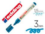 Marcador Permanente Edding 21 Ecoline 90% reciclado, ponta redonda 1,5-3 mm. Recarregável, cor azul.