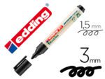 Marcador Permanente Edding 21 Ecoline 90% reciclado, ponta redonda 1,5-3 mm. Recarregável, cor preto.