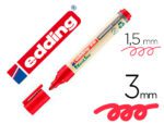 Marcador Edding 28 para quadro branco, ecoline 90% reciclado, ponta redonda 1,5-3 mm. Recarregável, cor vermelho.