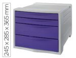 Ficheiro Gavetas de Secretária Esselte Colour Breeze plástico, 4 gavetas, cor lavanda.