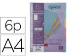 Separador Exacompta Aquarel Cartolina Lustrada Conjunto De 6 Separadores Din A4 Cores Pastel
