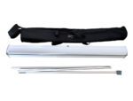 Expositor Yosan Roll Up em alumínio. Um face, largura 85 cm. altura 200 cm.