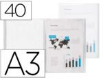 Capa Catálogo Liderpapel, com 40 bolsas em polipropileno, formato A3. Cor transparente translucido.