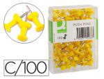 Alfinetes de Sinalização. Cor amarelo. Caixa com 100 unidades.