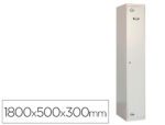 Cacifo Metálico Simonlocker. Com uma porta com fechadura. Respiro e caixilho para etiquetas. Cor cinza. Tamanho/cinza. Tamanho 1800X500X300 mm.