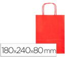Saco De Papel Q-Connect Celulose Vermelho Xs Com Asa Torcida 180X240X80 Mm