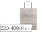 Saco De Papel Q-Connect Kraft Prata L Com Asa Torcida 320X400X14 Mm