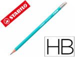 Lápis de Grafite Stabilo Swano com borracha, mina 2,2 mm. Dureza Hb azul pastel.