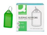 Chaveiro Porta Etiquetas Q-Connect Premium. Caixa com 40 unidades. Cor verde.