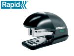 Agrafador Rapid mini Fashion eco plástico 100% reciclado. Capacidade 10 folhas. Usa agrafes 24/6 e 26/6. Cor preto.