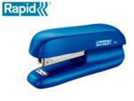 Agrafador Rapid F5 mini plástico. Capacidade 10 folhas. Usa agrafes Nº 10. Cor azul.