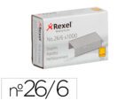 Agrafes Galvanizados Rexel. Tamanho 26/6 mm. Caixa com 1000 unidades.